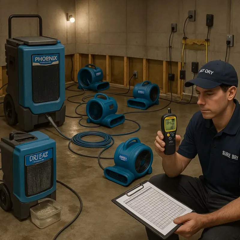 Structural Drying and Dehumidification process in Oregon City, OR